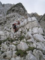 Em + Chris down climbing (Triglav Nat. Park, Slovenia)