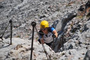 Em climbing via feratta (Triglav Nat. Park, Slovenia)