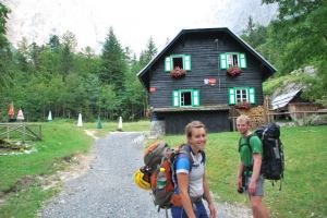 Em + Cris by hut (Triglav Nat. Park, Slovenia)