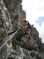 Em descends tricky section (Triglav Nat. Park, Slovenia)