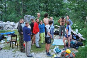 People at biv (Triglav Nat. Park, Slovenia)