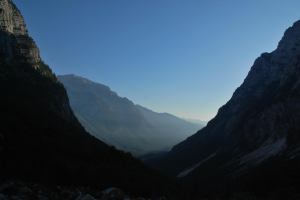 View down valley in morning (Triglav Nat. Park, Slovenia)