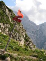 Wonky sign (Triglav Nat. Park, Slovenia)
