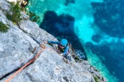 Ari climbing Signorina Fantasia (Holidays in Sardinia May 2023)