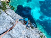 Ari climbing Signorina Fantasia (Holidays in Sardinia May 2023)