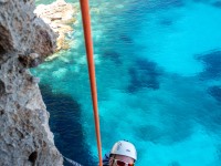 Cris climbing Signorina Fantasia Pitch 1 (Holidays in Sardinia May 2023)