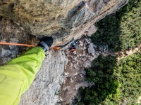 Looking down from the top of a climb at Pedra Lunga(Holidays in Sardinia May 2023)