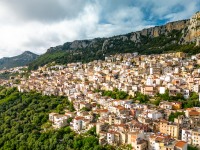View of Baunei from a flying camera (Holidays in Sardinia May 2023)