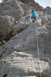 Ari leads a climb (Holidays in Sardinia April 2024)