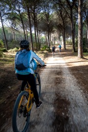 Ari riding along a gravel road (Holidays in Sardinia April 2024)
