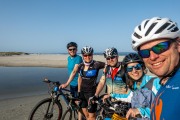 Cyclists at the beach (Holidays in Sardinia April 2024)