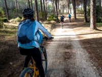 Ari riding along a gravel road (Holidays in Sardinia April 2024)
