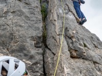 Johannes climbing at Cala Fluili (Holidays in Sardinia April 2024)
