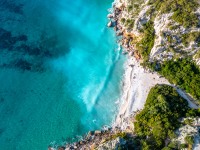 View of the beach at Cala Fuili (Holidays in Sardinia April 2024)