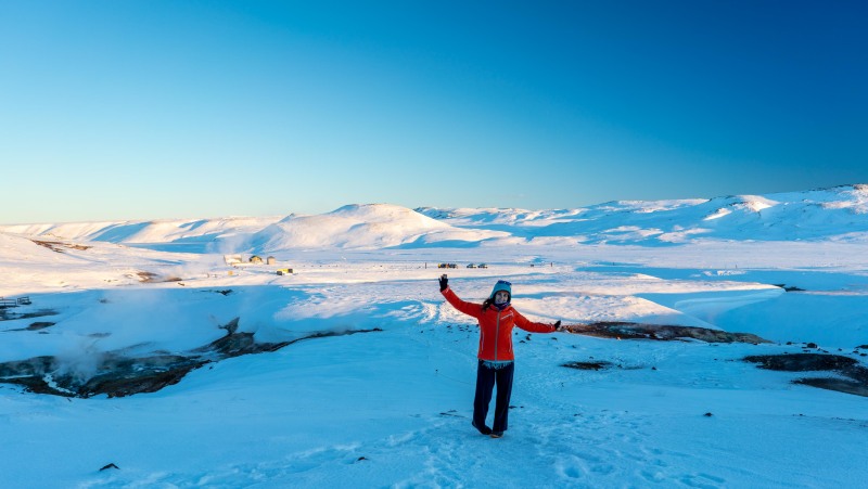Ari in the snow (Iceland January 2023)