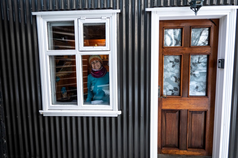 Ari inside our Air BnB (Iceland January 2023)