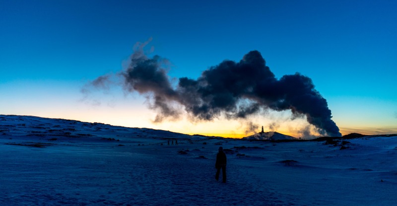 Walking towards the lighthouse (Iceland January 2023)