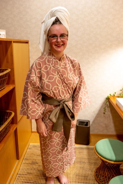 Katie in her evening attire (Japan 2024)