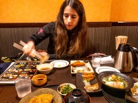 Ari eating dinner (Japan 2024)