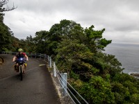 Katie riding on the coast (Japan 2024)