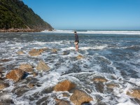 Craig avoids getting wet (Kahurangi Point Jan 2021)