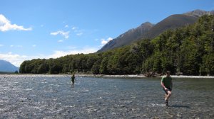 Anita and Simon crossing the river (30th Birthday Bash)