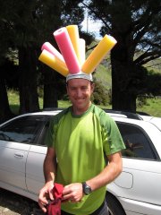 Chris with a silly hat (30th Birthday Bash)