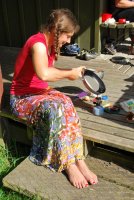 Clare making pancakes (30th Birthday Bash)