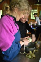 Gina and Katie preparing dinner (30th Birthday Bash)