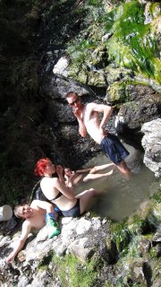 In the Hurunui hot pools (30th Birthday Bash)
