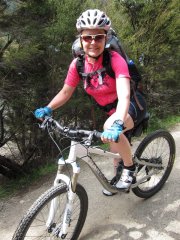 Katie on her bike (30th Birthday Bash)