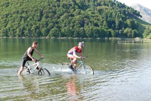 Riding back out of Lake Taylor (30th Birthday Bash)