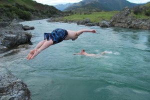 Simon dives into Jollie Brook (30th Birthday Bash)