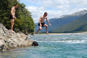 William jumps into the river (30th Birthday Bash)