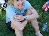 Gina with muddy legs (30th Birthday Bash)