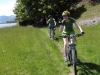 Simon and Anita biking to the pools (30th Birthday Bash)