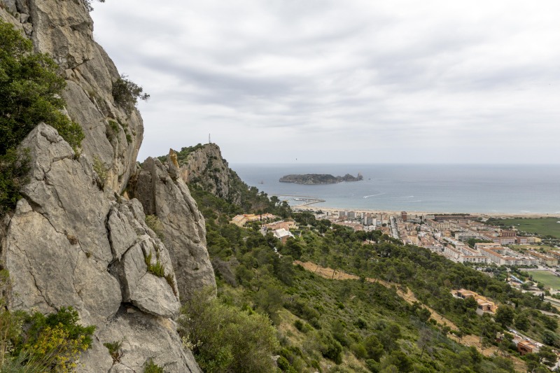 Views down to the town and sea from the crag (Kayaking Costa Brava June 2025)