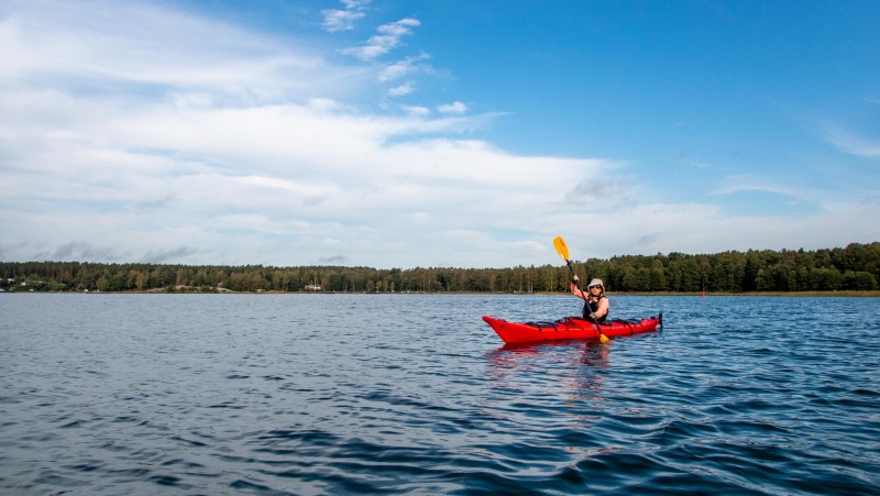 Ari kayaking (Kayaking Sweden Sept 2023)