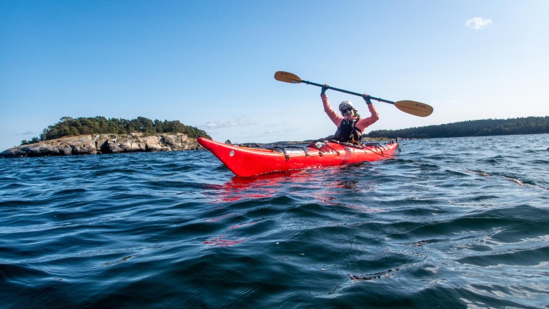 Ari on the water (Kayaking Sweden Sept 2023)
