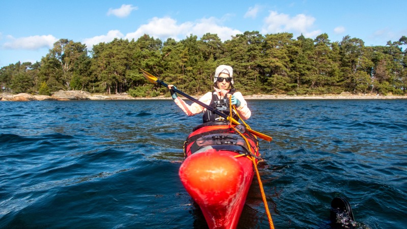 Getting the rope ready (Kayaking Sweden Sept 2023)
