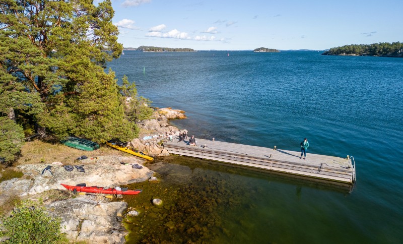 Our lunch stop from the air (Kayaking Sweden Sept 2023)