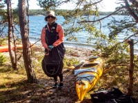 Landing to camp (Kayaking Sweden Sept 2023)