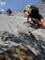 Climbing the klettersteig (Lago di Garda, Italy)