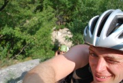 Cris and Frauke on klettersteig (Lago di Garda)