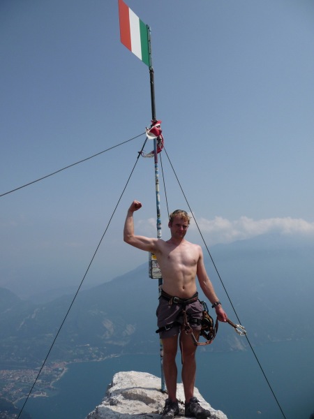 Cris is at the top (Lago di Garda)
