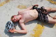 Cris suffers from heat exhaustion after klettersteig (Lago di Garda)