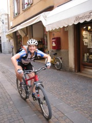 Emily on her bike (Lago di Garda)