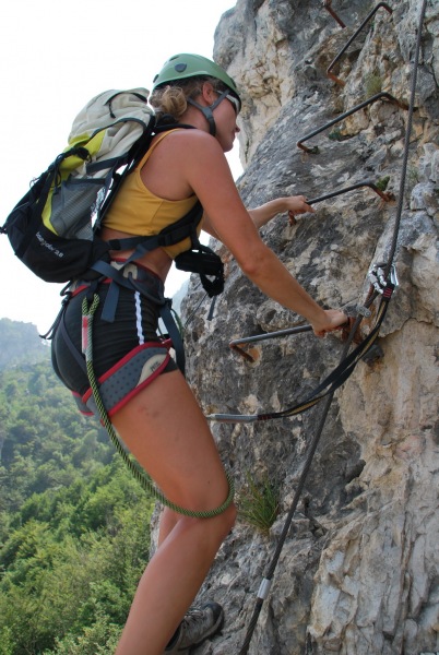Frauke on ladder 2 (Lago di Garda)