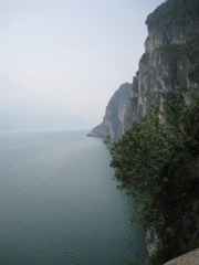 View down the lake from the cliffs (Lago di Garda, Italy)