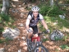Emily descending through forest (Lago di Garda, Italy)